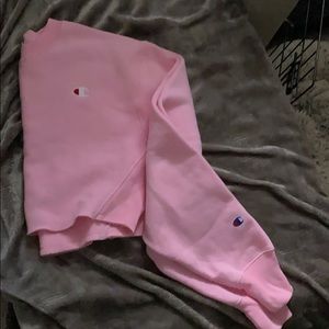 Champion baby pink cropped sweatshirt